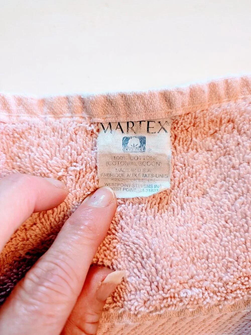 VTG Martex English Rose Pink Towel Set Bath & Hand Towel Cottagecore Cotton 80s